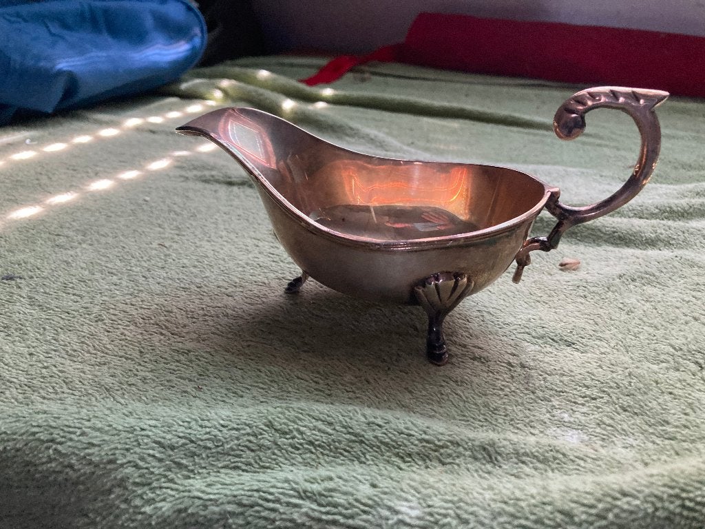 verzilverde saus/jus kom, 17 cm, Ophalen of Verzenden, Zilver