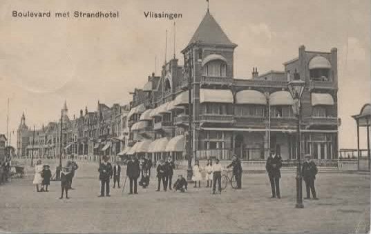 Vlissingen Boulevard en Strandhotel, Verzenden, Voor 1920, Gelopen, Zeeland