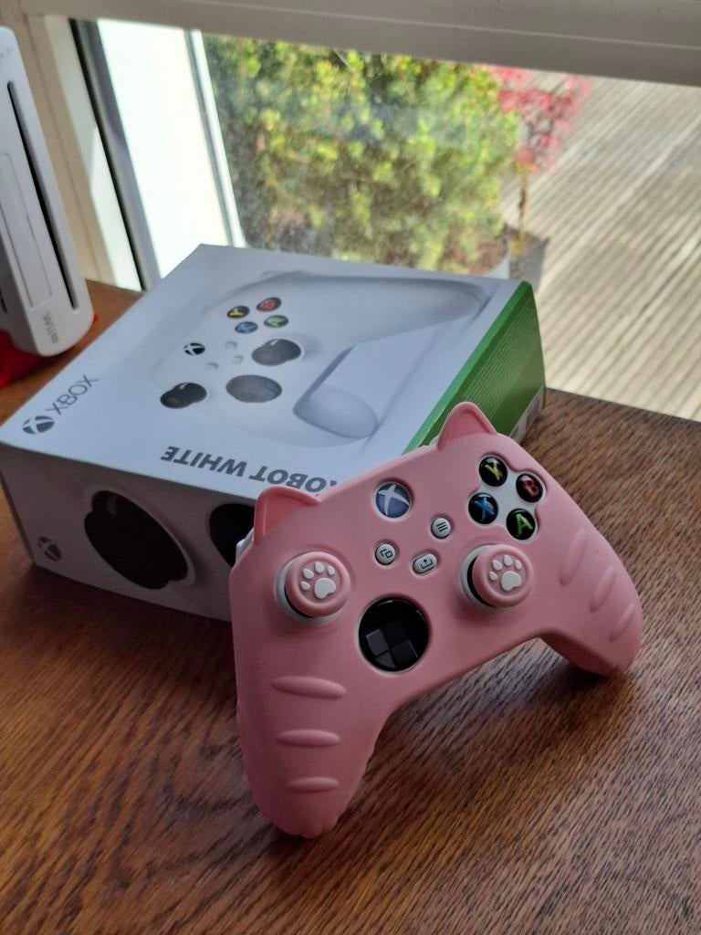 Xbox Controller Robot White Bluetooth met Hoesje, Spelcomputers en Games, Ophalen of Verzenden, Zo goed als nieuw, Controller