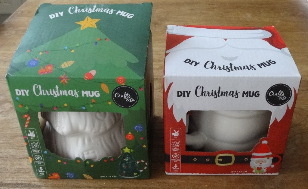 Twee kerstmokken (om zelf te schilderen) NIEUW! (setprijs), Ophalen of Verzenden, Nieuw, Overige typen