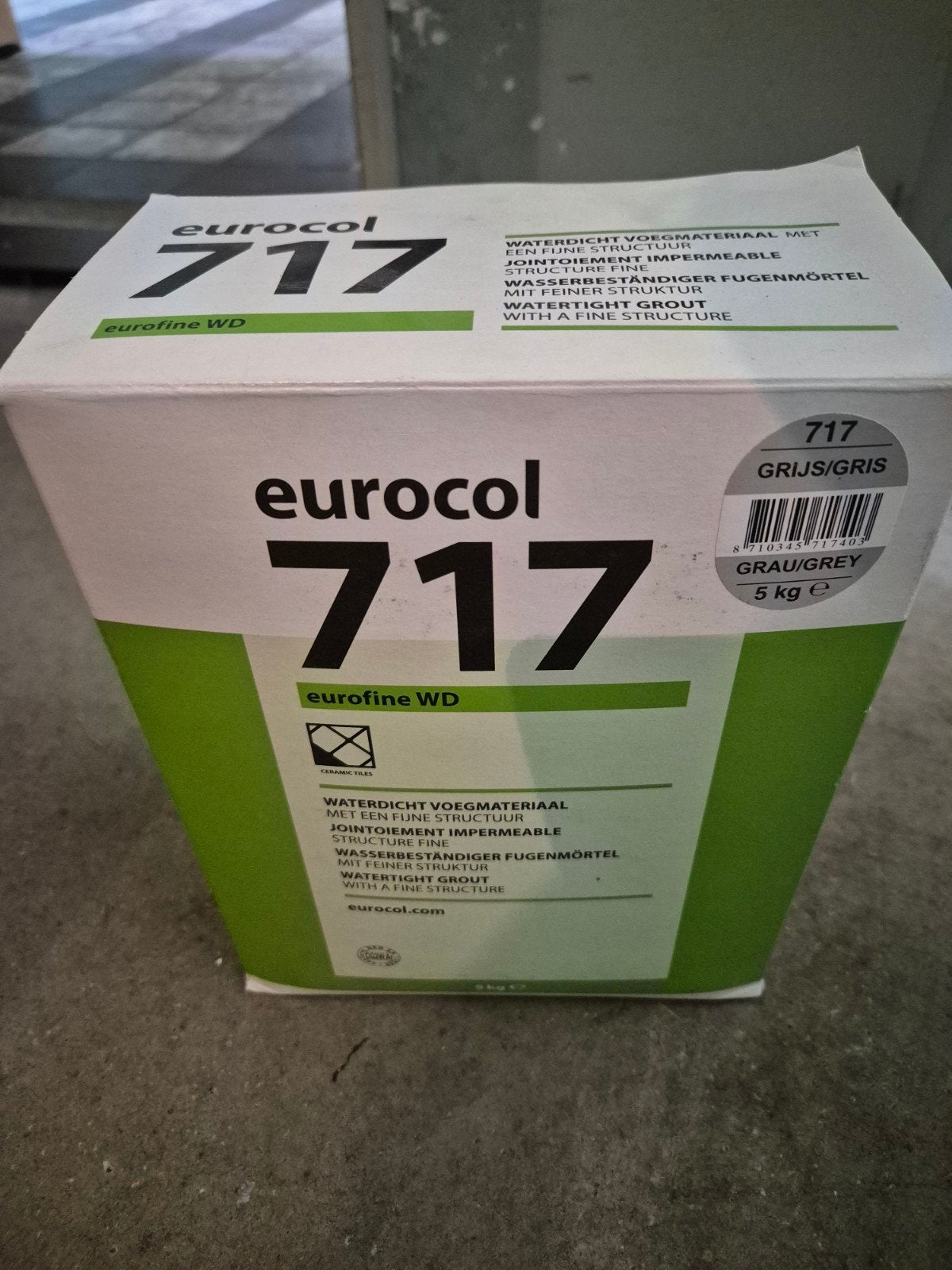 Eurocol 717 Eurofine Voegmateriaal Grijs. Geopend, gratis, Doe-het-zelf en Verbouw, Ophalen, Overige typen, Nieuw, Minder dan 20 cm