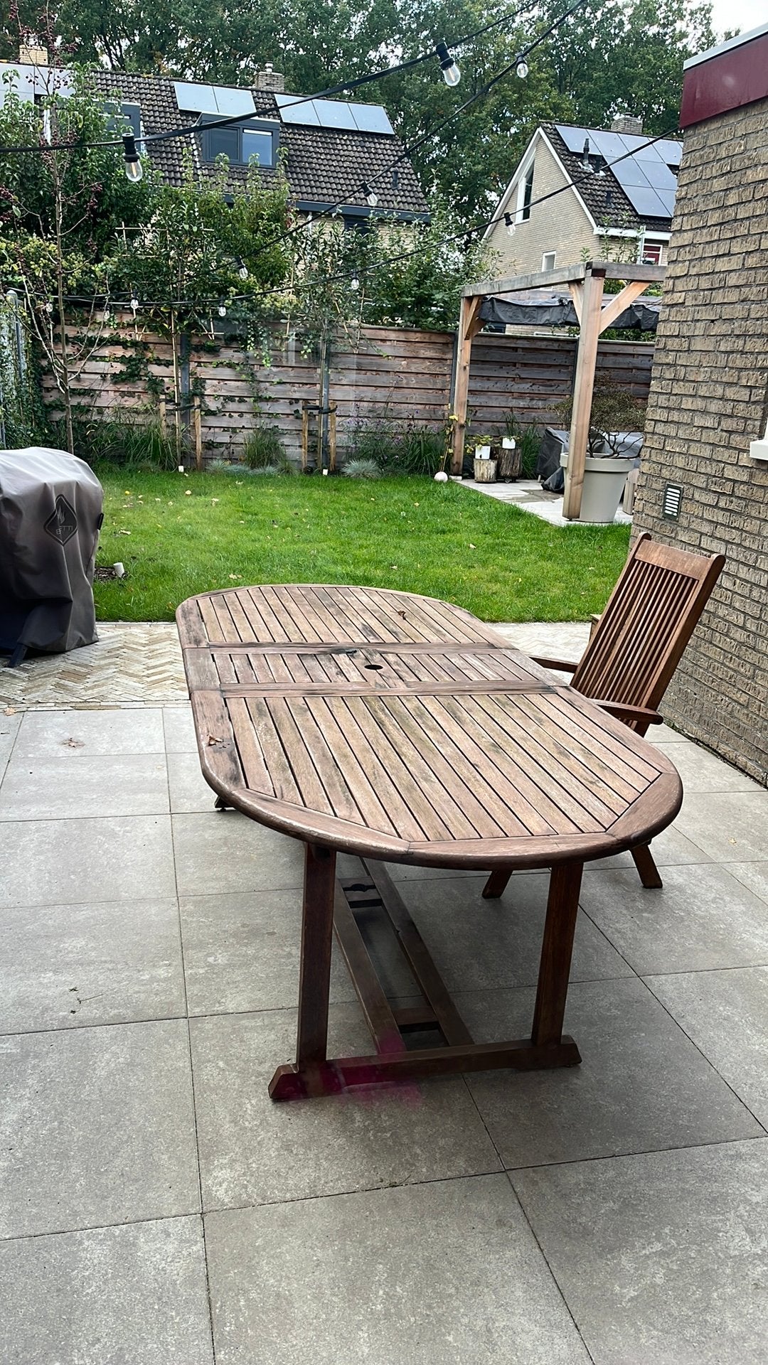 GRATIS Teakhouten tuintafel!, Tuin en Terras, Ophalen of Verzenden, Zo goed als nieuw, Teakhout
