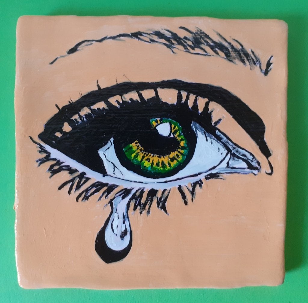 Handbeschilderde tegeltjes 10x10, Ophalen of Verzenden