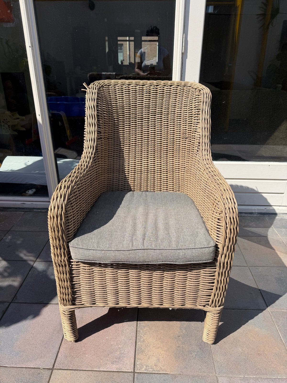 2 Rotan stoelen met kussens, Ophalen, Gebruikt, Twee, Overige kleuren