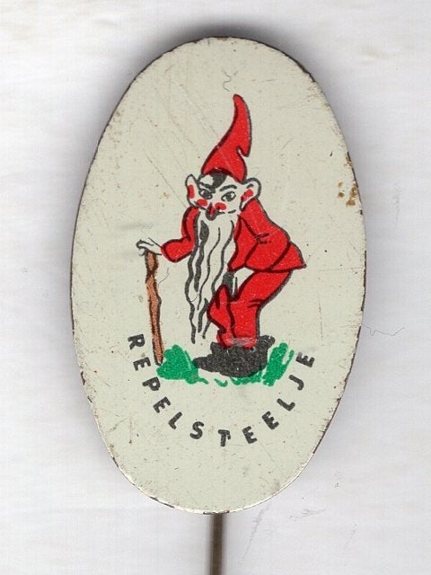 Repelsteeltje blik sprookjes speldje ( W_233), Verzenden, Nieuw, Figuurtje, Speldje of Pin