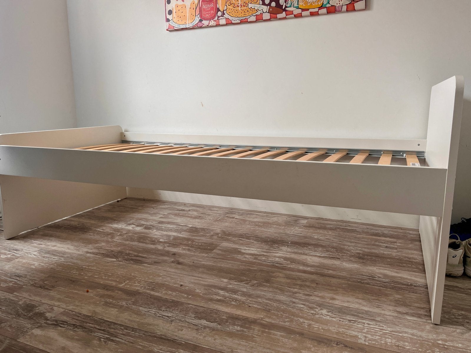 Wit IKEA bed 90x200 cm inclusief lattenbodem, Ophalen, 90 cm, Eenpersoons, Wit