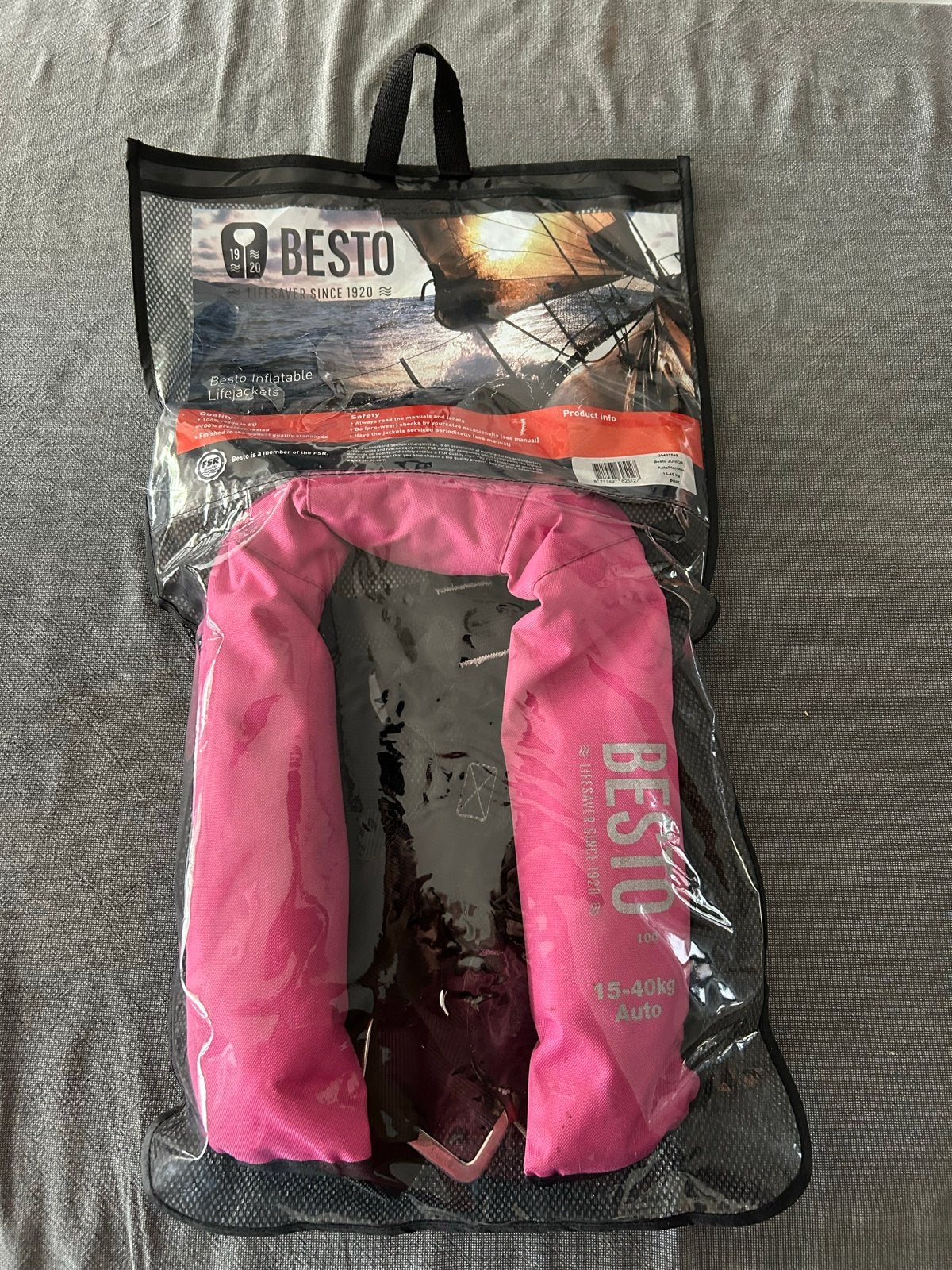 BESTO 100N Automatisch Zwemvest Kind 15-40kg Roze, Ophalen of Verzenden, Gebruikt, Kind, Overige typen