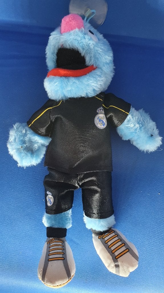 Grover, Coco Real Madrid mascotte, met zuignap. 32 cm. T2, Tweedehands verkoop, Tweedehands verkoop, Gebruikt, Overige typen