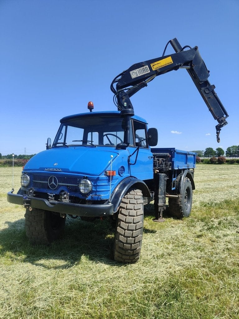 Unimog 416 met hiab kraan, Auto's, Mercedes-Benz, Bedrijf, Te koop, 110 pk