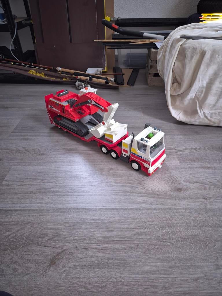 Playmobil oplegger met dieplader., Ophalen of Verzenden, Zo goed als nieuw, Complete set