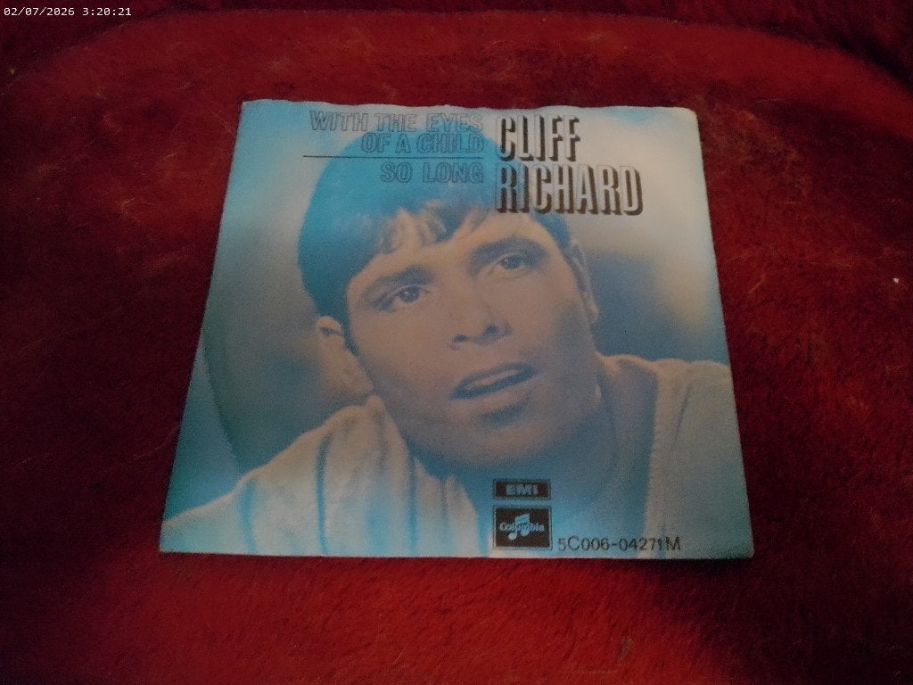Cliff Richard - With the eyes of a child / So long, Gebruikt, Fotohoes, 7 inch, Ophalen of Verzenden