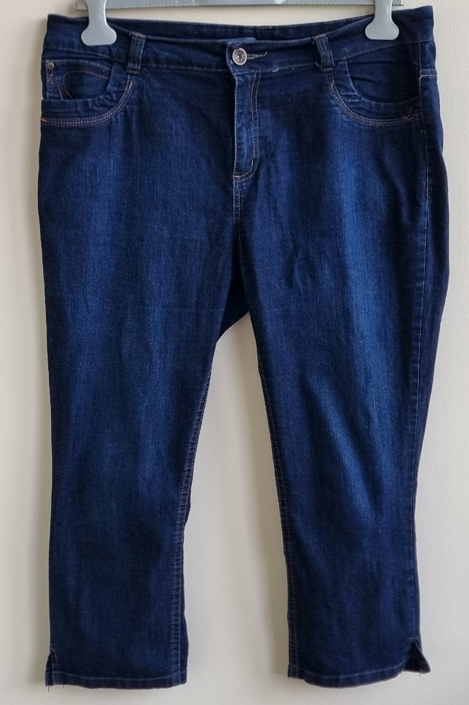MS Mode stretchy jeans capri mt. 44, Kleding | Dames, Blauw, Ophalen of Verzenden, Zo goed als nieuw, MS Mode