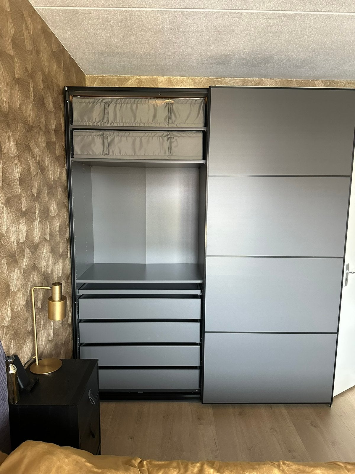 Zeer uitgebreide Pax kast met verlichting van IKEA., Ophalen, 200 cm of meer, 200 cm of meer, 50 tot 75 cm