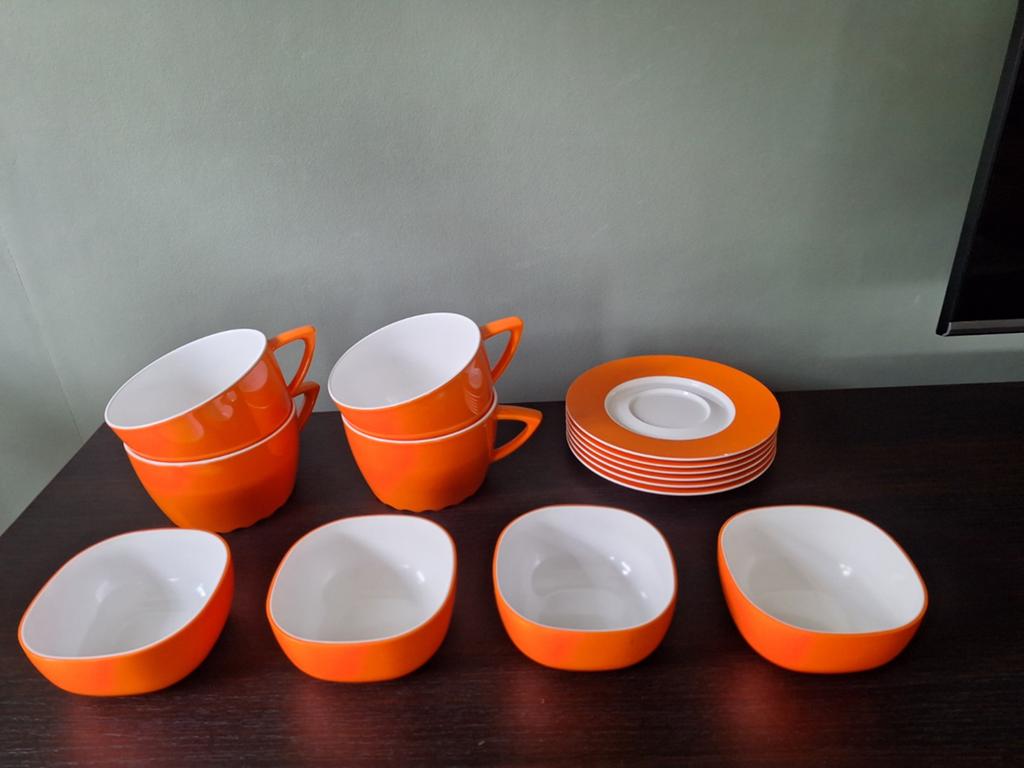 Rosti Mepal oranje campingservies, Ophalen of Verzenden, Zo goed als nieuw