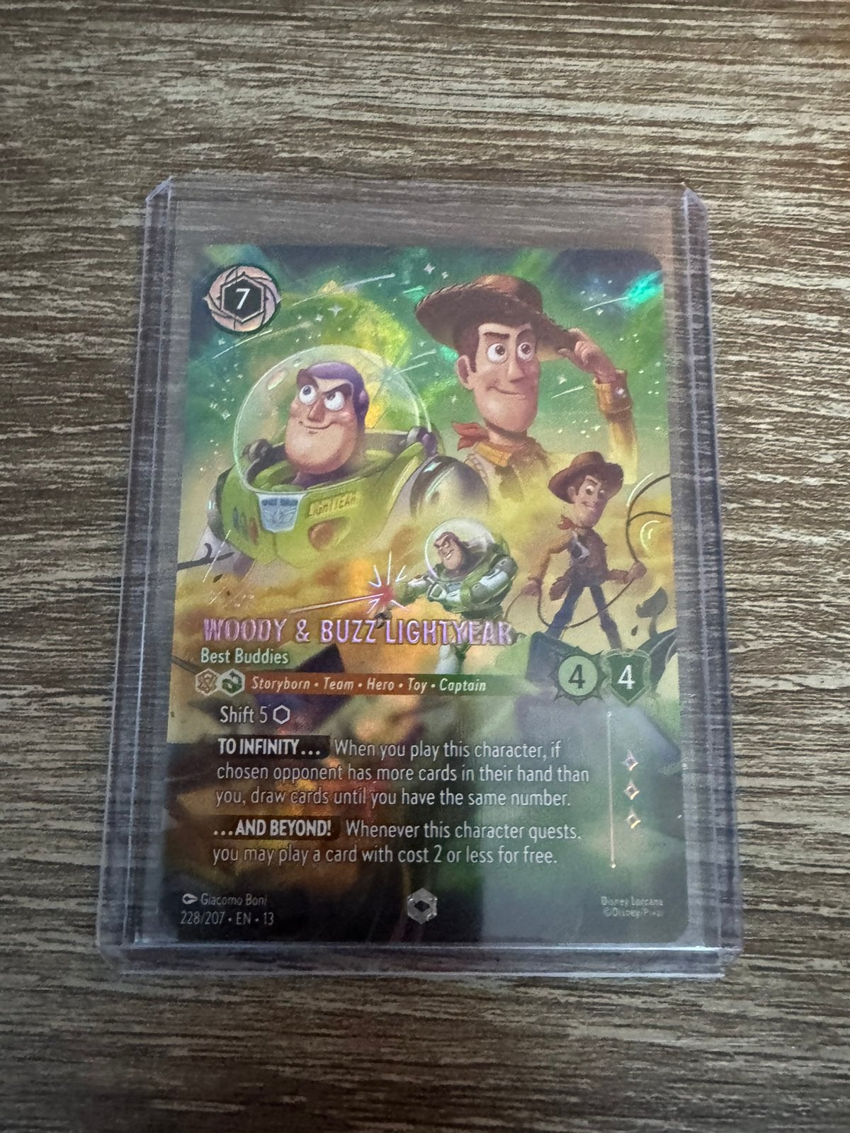 Disney Lorcana -Woody & Buzz Lightyear enchanted set 13, Ophalen of Verzenden, Nieuw, Losse kaart, Foil
