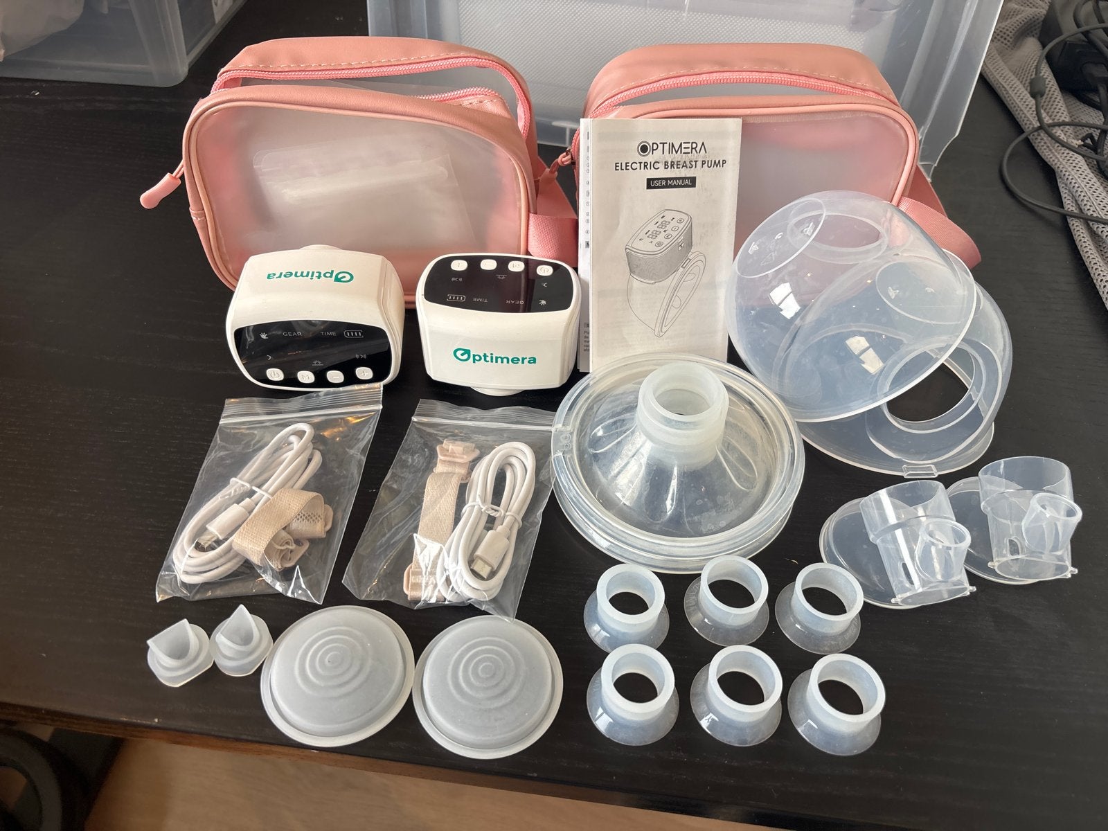 Optimera Elektrische Borstkolf Dubbel (handsfree), Ophalen of Verzenden, Zo goed als nieuw, Borstkolf