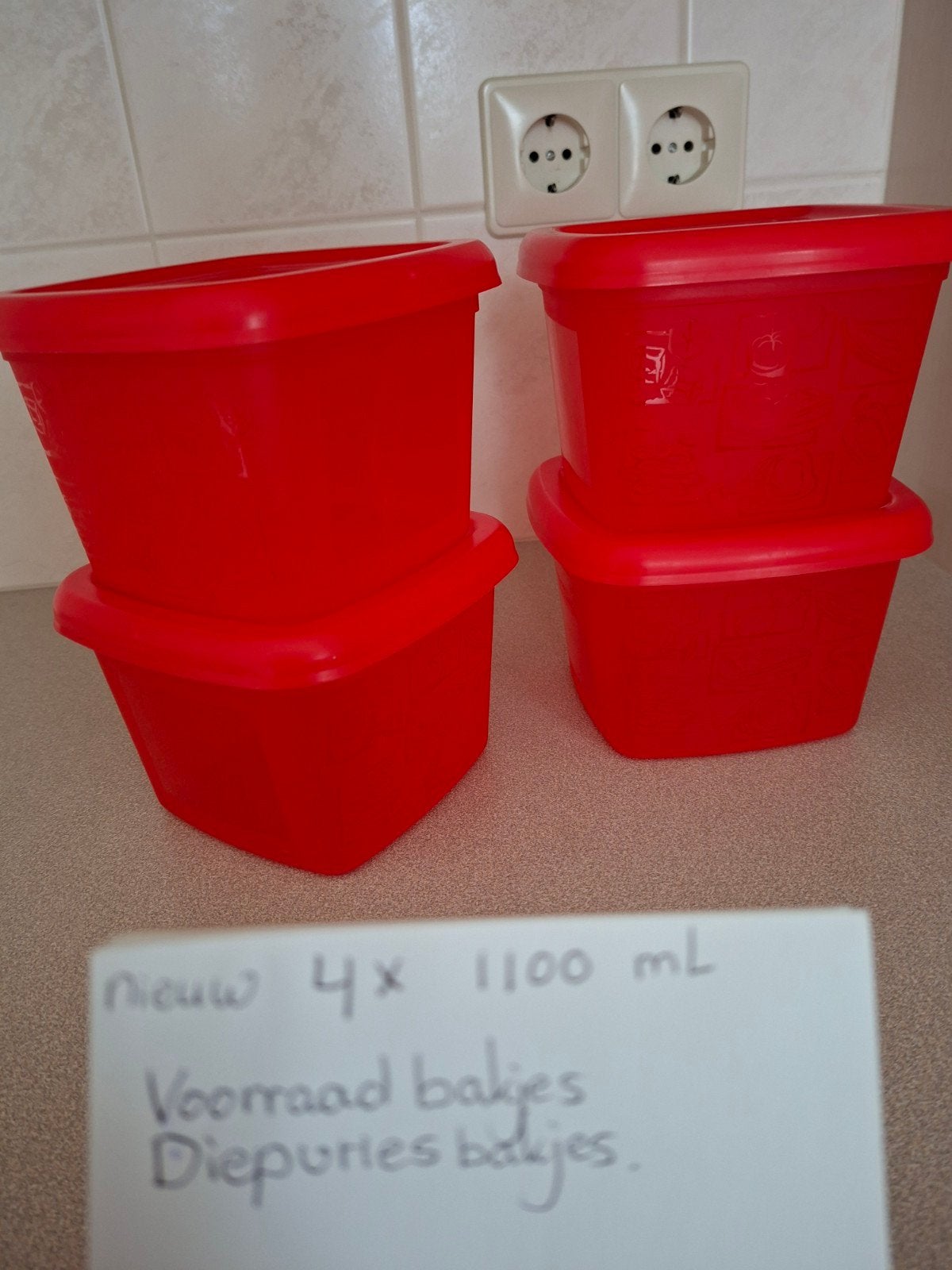Diepvries/ voorraadbakjes Nieuw 4x 1100ml, Ophalen, Nieuw, Overige typen