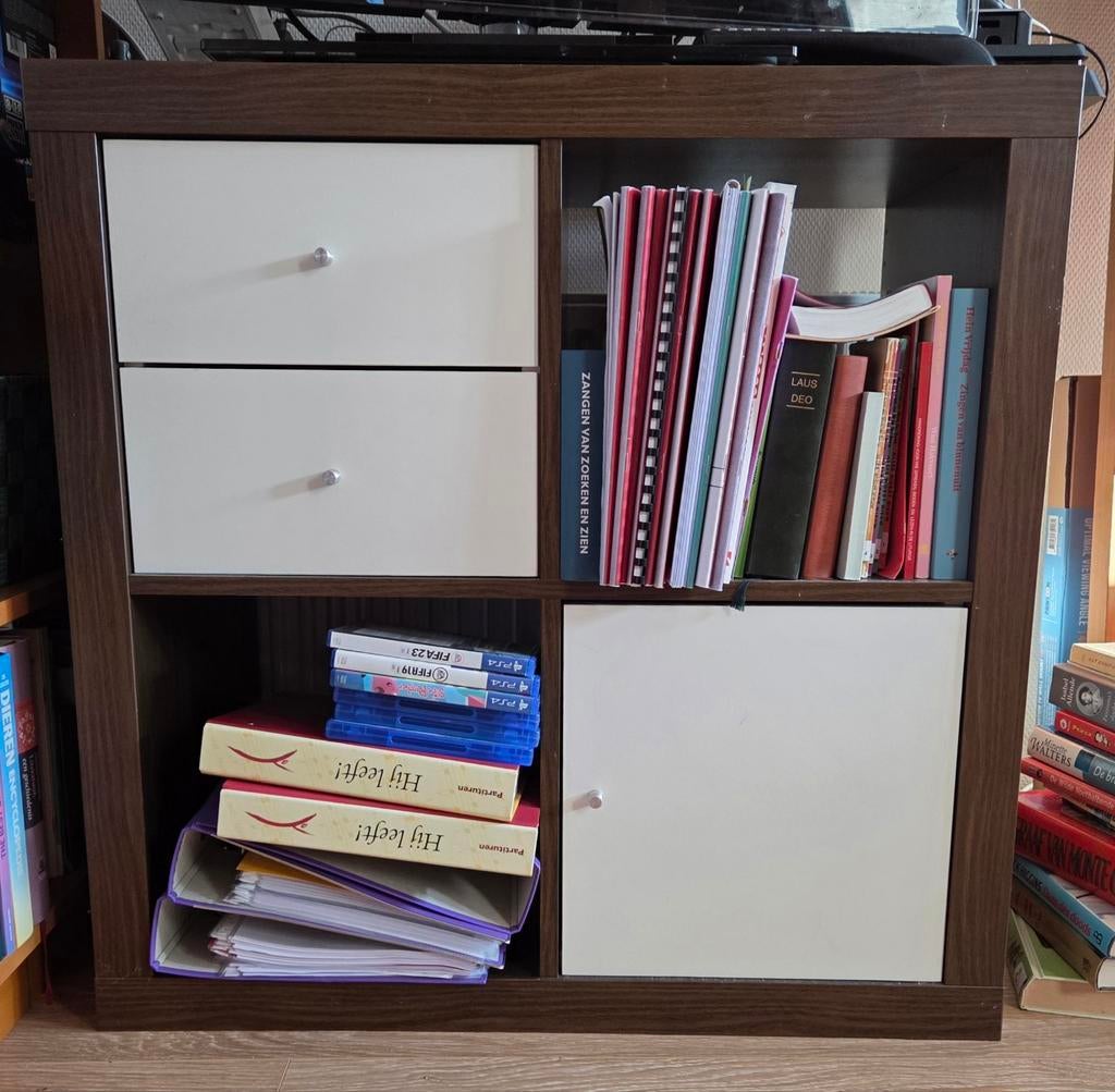 T.e.a.b. Ikea kast met lades en deuren - Bruin/Wit, Huis en Inrichting, Kasten | Boekenkasten, Ophalen, Gebruikt, Met deur(en)