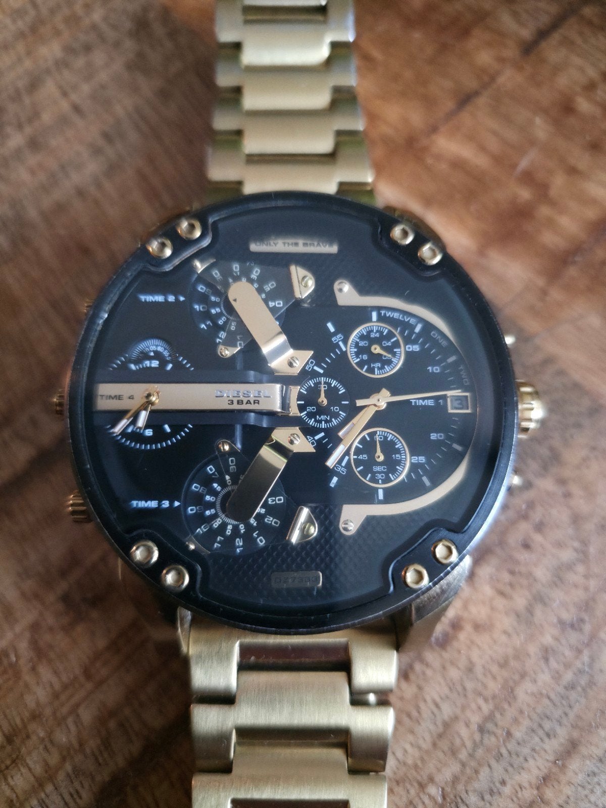 Zeer mooie gouden Diesel big daddy horloge, Ophalen of Verzenden, Zo goed als nieuw, Goud, Overige merken