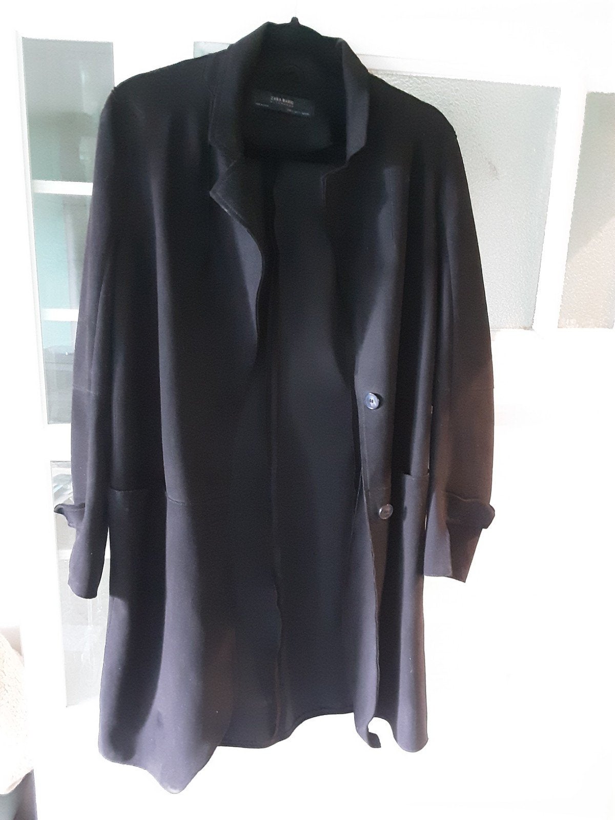 mooie chique zwarte jas van Zara, Zwart, Ophalen of Verzenden, Zo goed als nieuw, Maat 36 (S)