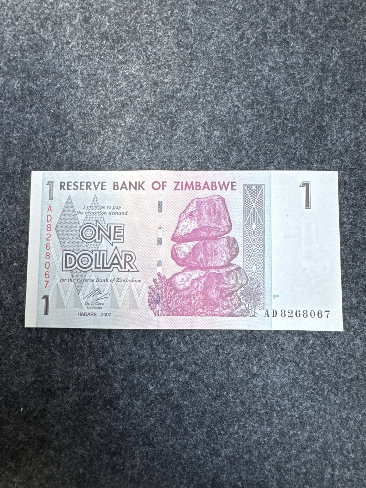 Zimbabwaanse dollar 2007 - 1 dollar biljet, Postzegels en Munten, Bankbiljetten | Amerika, Ophalen of Verzenden, Los biljet