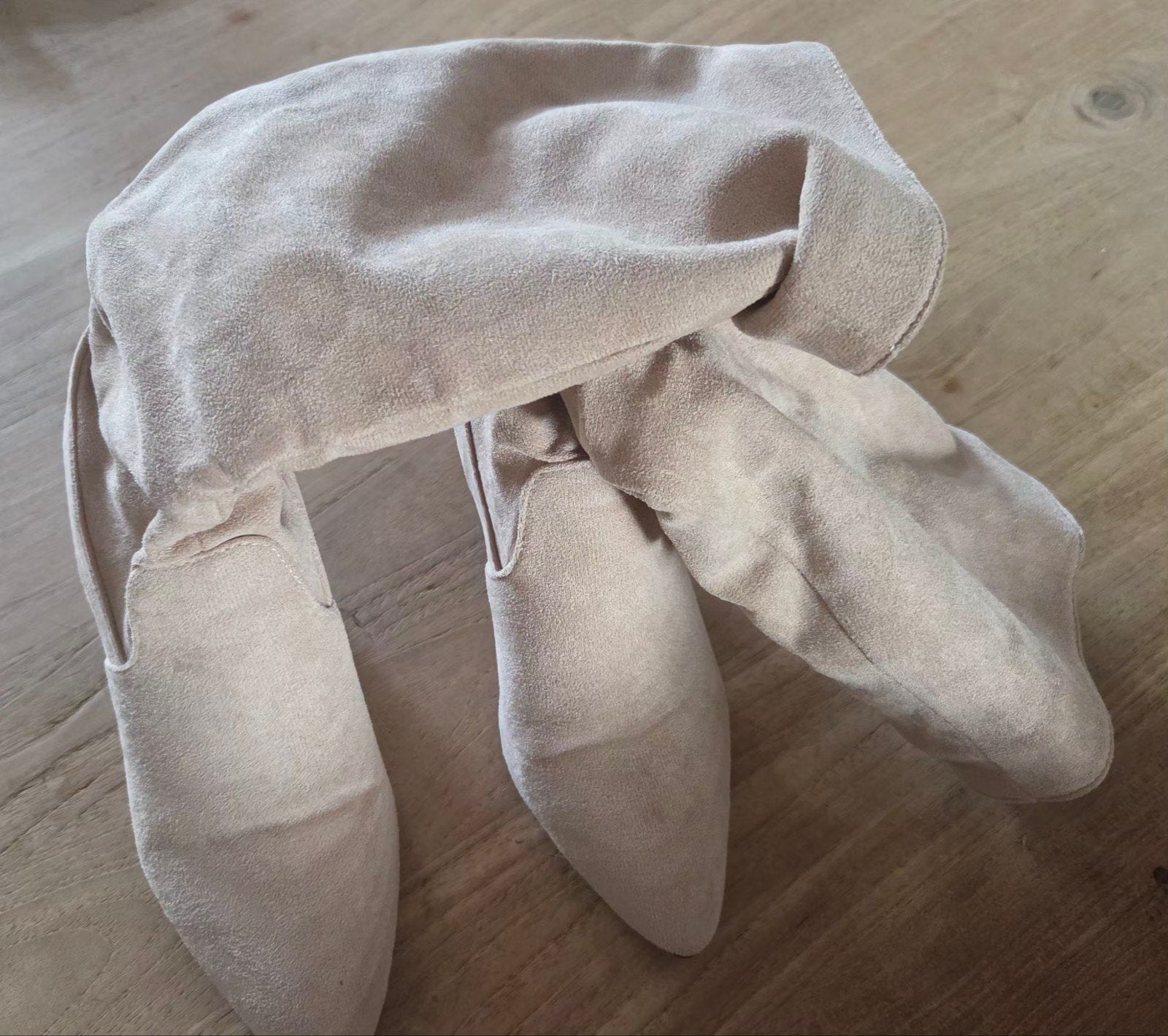 Beige suède-look laarzen met hak - Maat 37, Ophalen of Verzenden