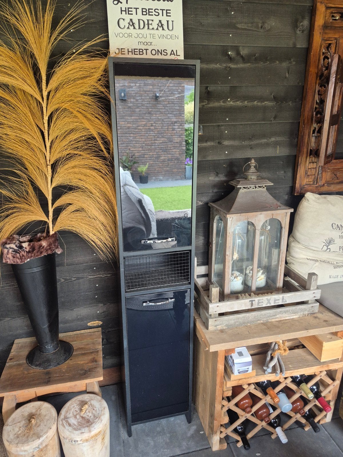 Badkamerkast H 169 B 32 D 30 zwart glans/mat., Huis en Inrichting, Badkamer | Badkamermeubels, Ophalen, Zo goed als nieuw