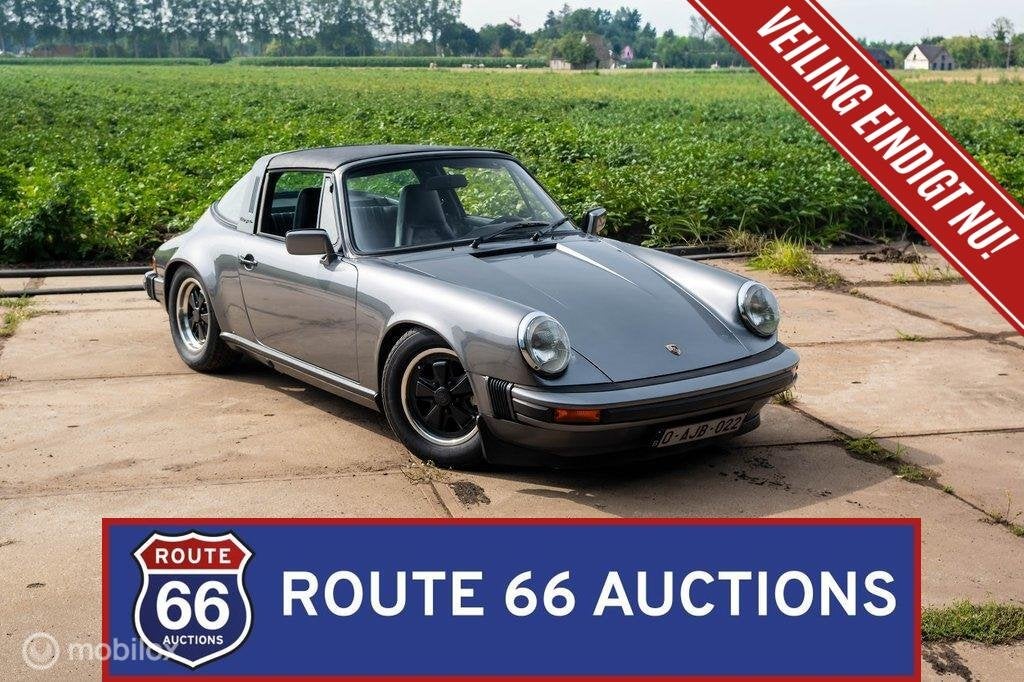 Porsche 911 Targa | 1975 | Route 66 Auctions, Auto's, Oldtimers, Bedrijf, Te koop, Porsche, Benzine, Overige carrosserieën, Handgeschakeld