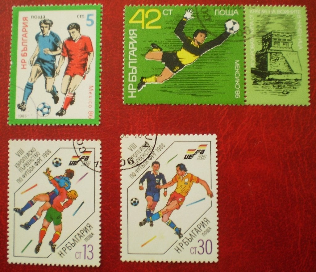 Bulgarije - 4x Voetballers / Voetbal, Verzenden, Gestempeld, Sport