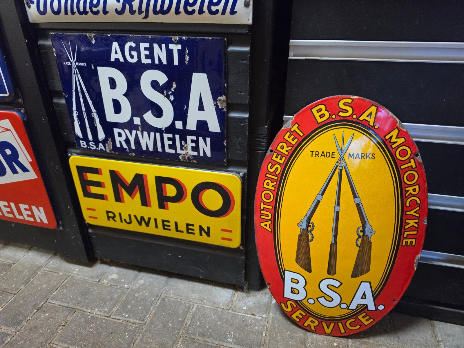 oud origineel BSA rijwielen ovaal, Ophalen of Verzenden, Gebruikt, Reclamebord