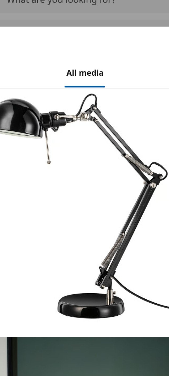 IKEA FORSÅ Bureaulamp Zwart - Verstelbaar en Klassiek, Bureaulamp, Gebruikt, Met stekker, Ophalen of Verzenden