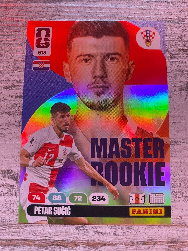Petar Sučić WK 2026 Panini Master Rookie Kaart, Hobby en Vrije tijd, Stickers en Plaatjes, Ophalen of Verzenden, Nieuw, Plaatje