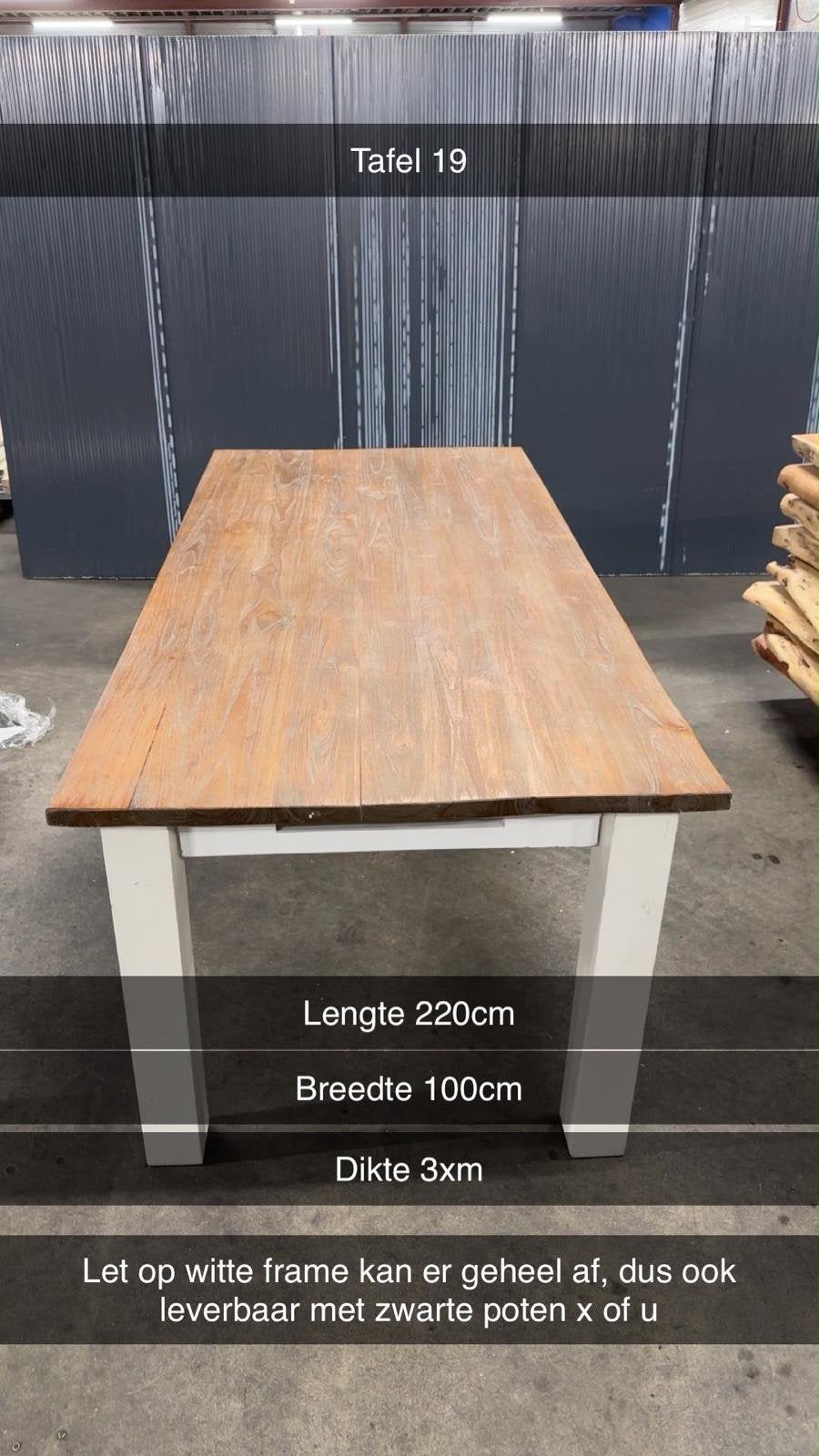 Eettafels met nieuwe poten lengte 210-220cm, 200 cm of meer, Zo goed als nieuw, Rechthoekig, 50 tot 100 cm
