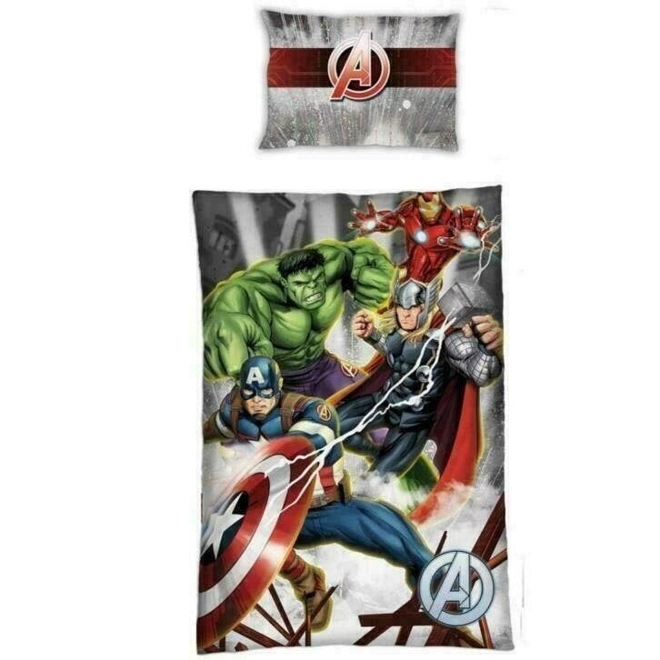 Avengers Dekbedovertrek 140 x 200 - Thunder - Marvel, Meerkleurig, Nieuw, Ophalen of Verzenden, Dubbelzijdig