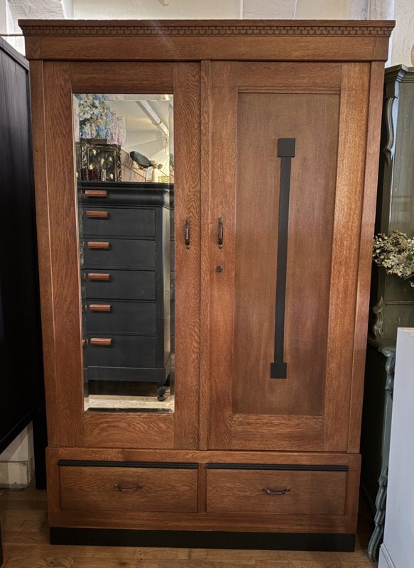 Vintage Art Deco linnenkast, Amsterdamse School legkast VdlM, Ophalen, Antieke kast oude garderobekast brocante kastje jaren 30