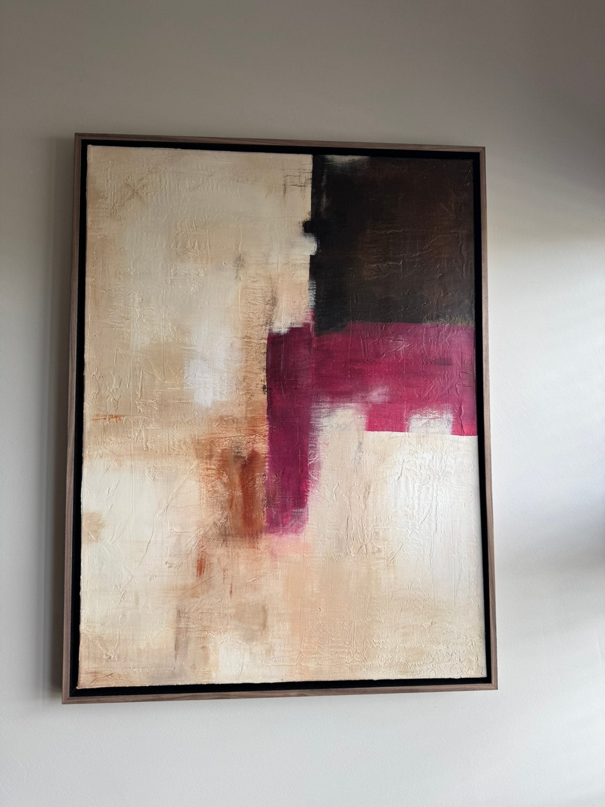 Uniek abstract textuurschilderij (60x80 cm) incl. Lijst, Ophalen of Verzenden