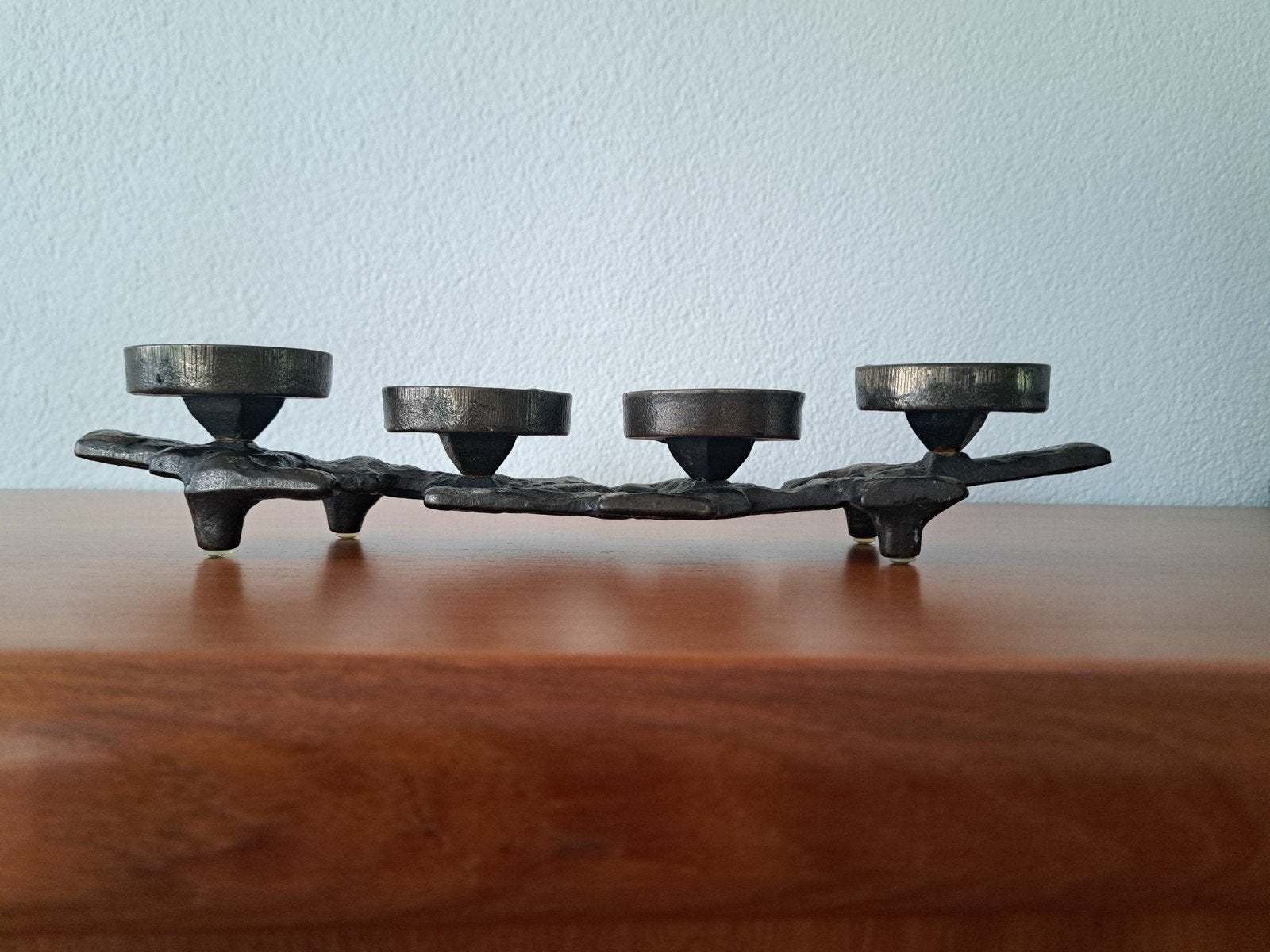 Brutalist kandelaar of kaarsenhouder Horst Dalbeck, Ophalen of Verzenden, Koper of Brons