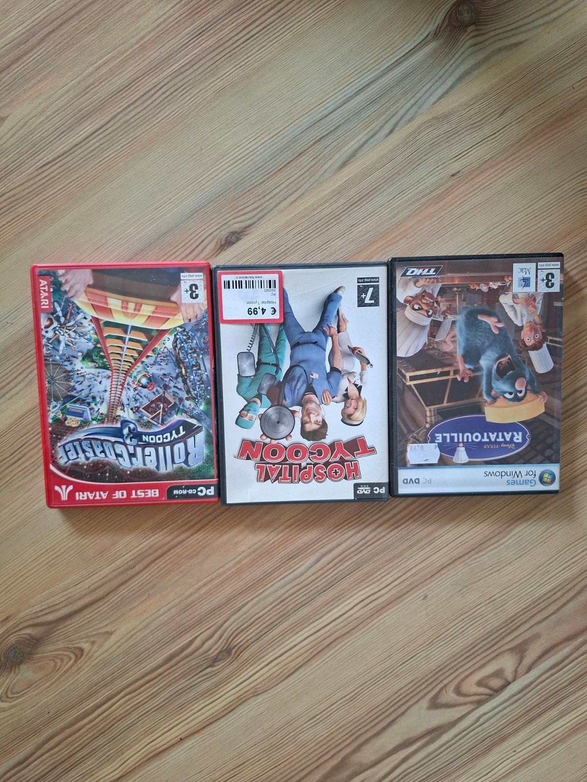 PC Games: Rollercoaster Tycoon, Hospital Tycoon, Ratatouille, 1 speler, Ophalen of Verzenden, Vanaf 3 jaar