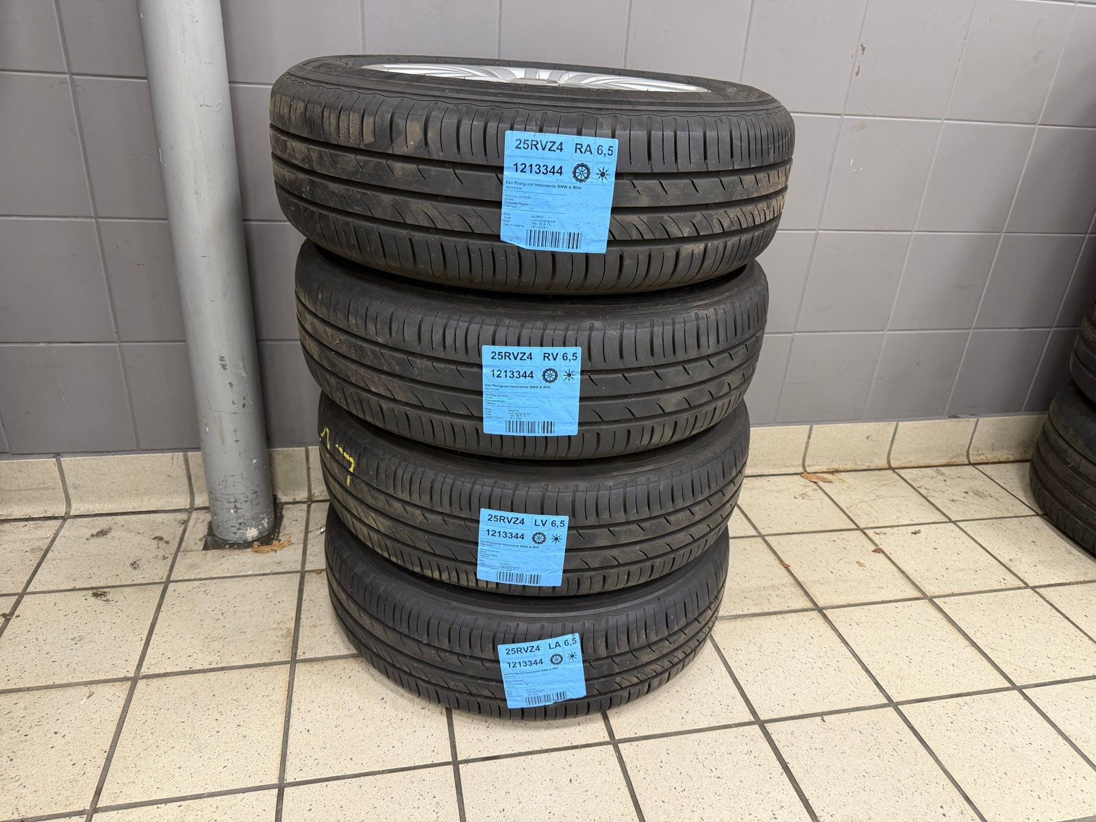 Set van 4 Kumho Ecowing ES31 banden met Fiat velgen, Ophalen, Gebruikt, 15 inch, Banden en Velgen