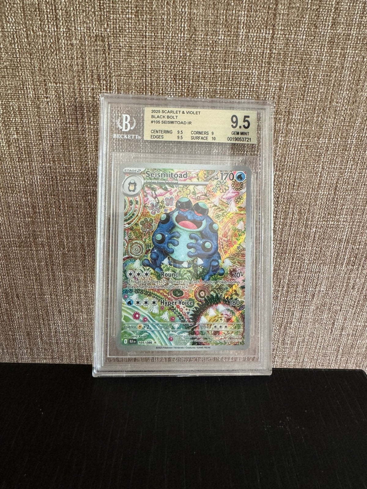 Pokemon Seismitoad IR 105/066 BGS 9.5 Gem Mint, Ophalen of Verzenden, Zo goed als nieuw, Losse kaart
