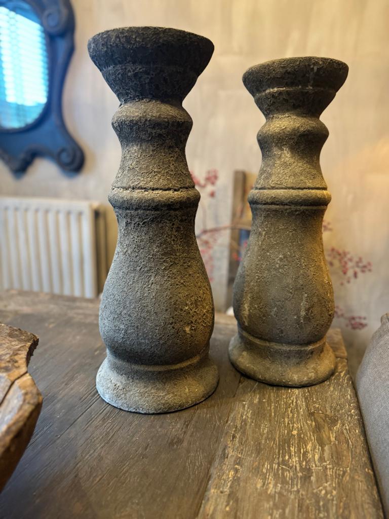Betonnen kandelaars, Huis en Inrichting, Woonaccessoires | Kandelaars en Kaarsen, Ophalen, Zo goed als nieuw, Hout, 50 tot 75 cm