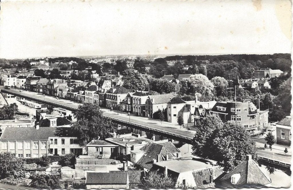 Assen (Dr.) Panorama vaart, 1961, Verzamelen, Ophalen of Verzenden, 1960 tot 1980, Ongelopen, Drenthe