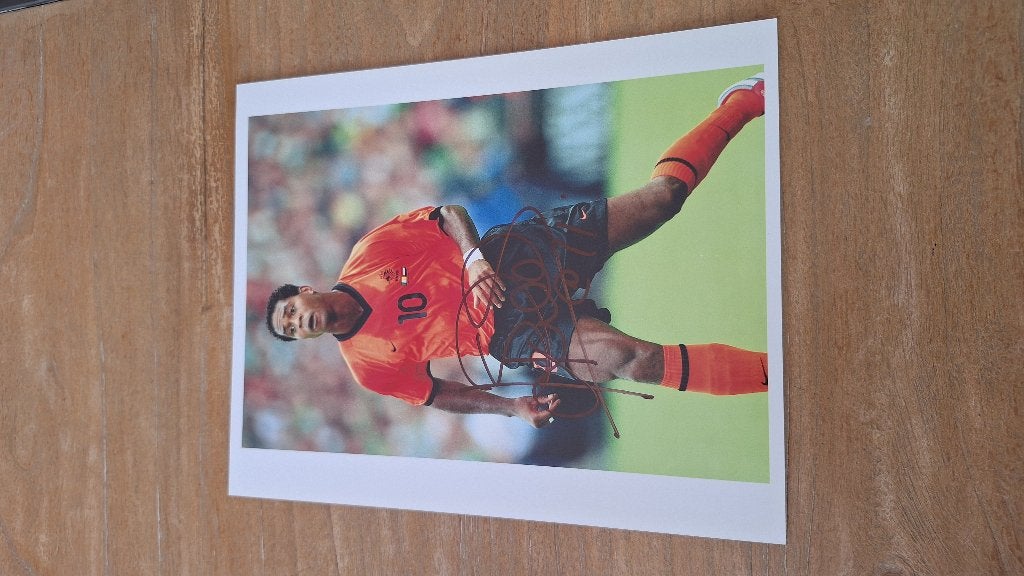 Foto 20x25 cm met handtekening; Patrick Kluivert # Ajax, Ophalen of Verzenden, Nieuw, Ajax, Overige typen