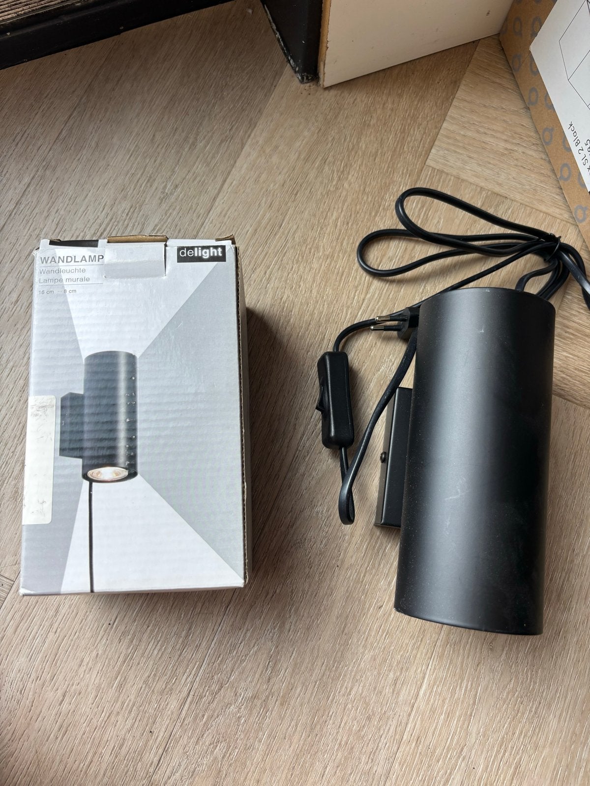 Set van 2 Delight wandlampen, zwart, GU10 fitting, Zwart, GU10, Nieuw, Ophalen of Verzenden