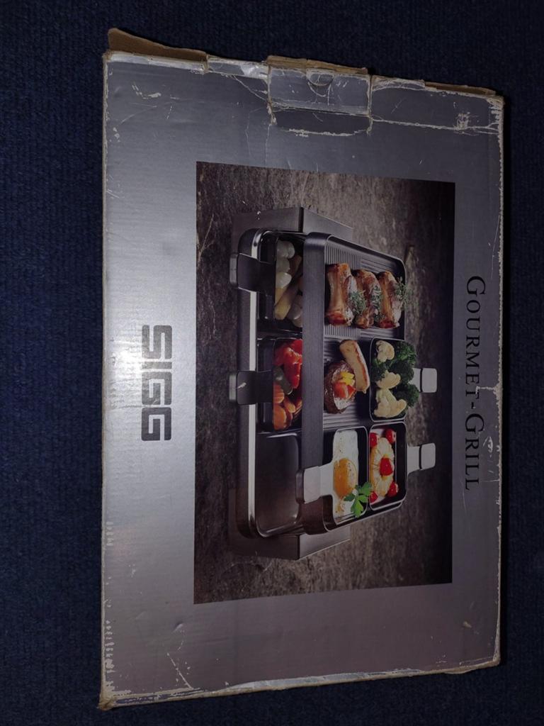 Sigg Gourmetstel / Raclette Grill met 6 pannetjes, Ophalen, Zo goed als nieuw, 4 t/m 7 personen