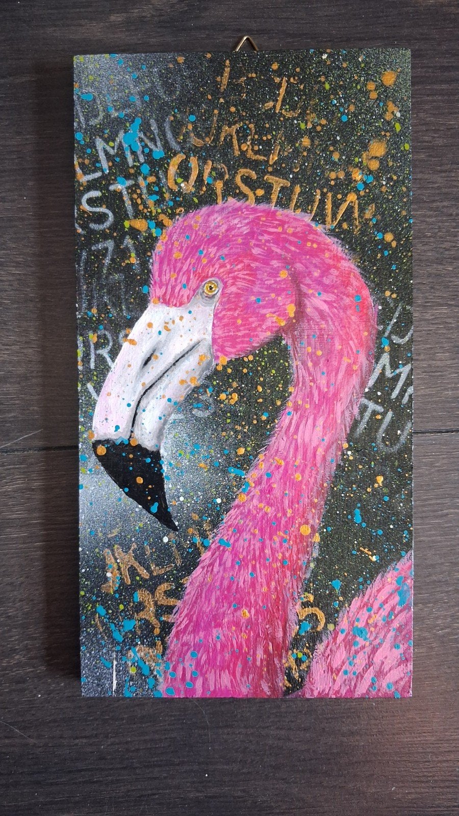 schilderij Flamingo, Huis en Inrichting, Woonaccessoires | Schilderijen, Tekeningen en Foto's, Verzenden, Minder dan 50 cm, Schilderij