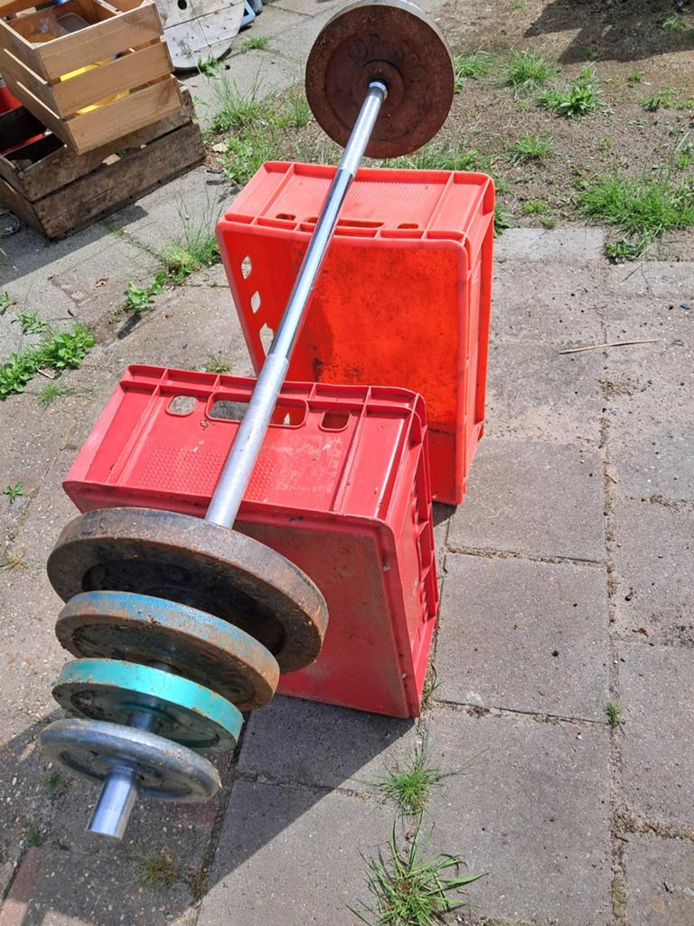 Gewichten met stang 10 .5 .2..2 kilo, Ophalen