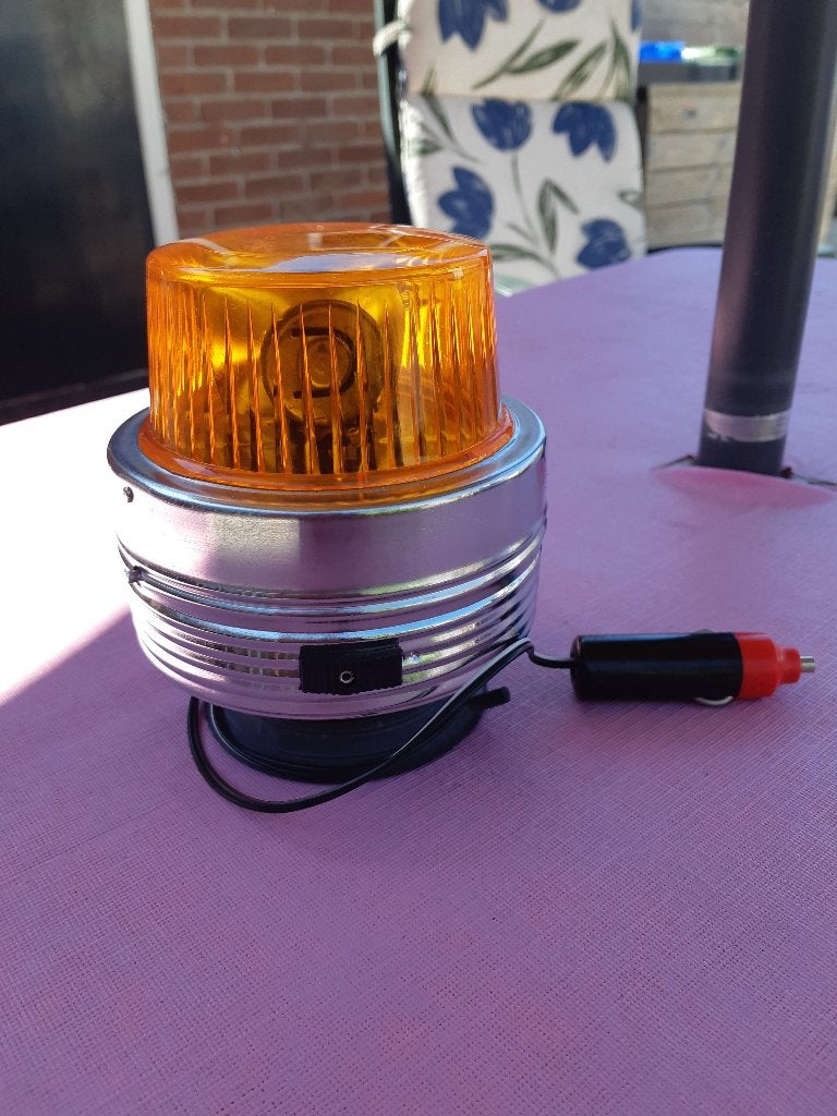 Vintage look oranje zwaailamp / zwaailicht 12V, Ophalen of Verzenden, Gebruikt