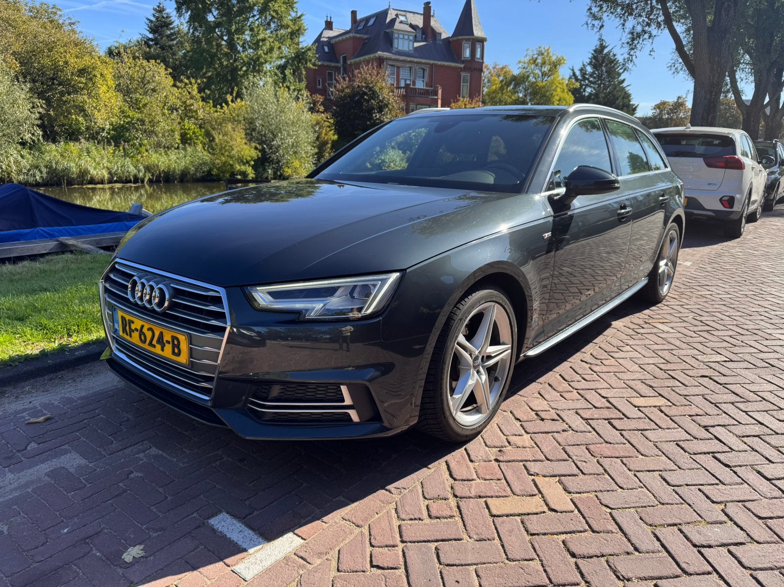 Audi A4 1.4 Tfsi 150pk S Tronic 2017 Grijs S-Line, Auto's, Dealer onderhouden, 4 cilinders, Origineel Nederlands, Particulier