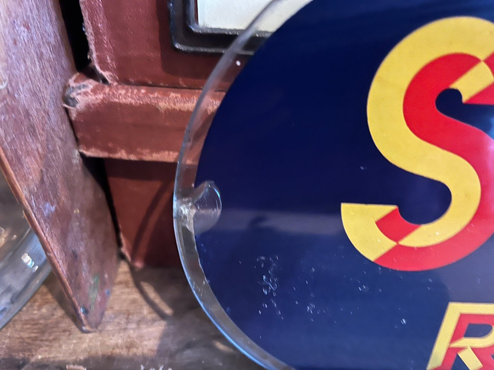 SIMPLEX RIJWIELEN RECLAME BORD GLAS, Ophalen, Zo goed als nieuw, Reclamebord